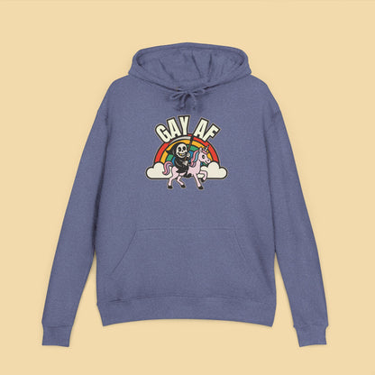 Gay AF Grim Reaper Unicorn Rainbow Hoodie