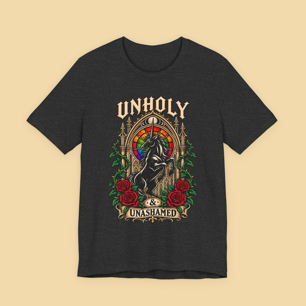 Unholy & Unashamed Gothic Unicorn Pride Shirt