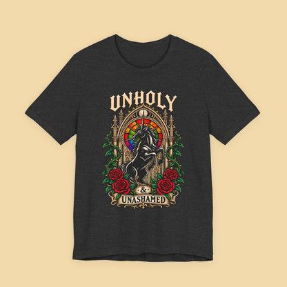 Unholy & Unashamed Gothic Unicorn Pride Shirt