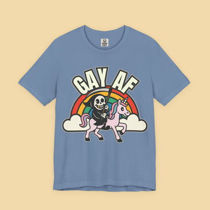 Gay AF Grim Reaper Unicorn Rainbow Shirt
