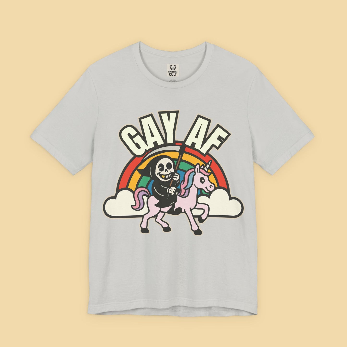 Gay AF Grim Reaper Unicorn Rainbow Shirt