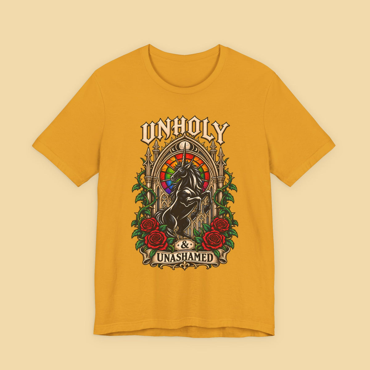Unholy & Unashamed Gothic Unicorn Pride Shirt