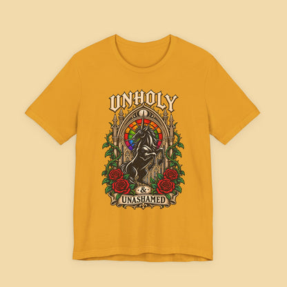 Unholy & Unashamed Gothic Unicorn Pride Shirt