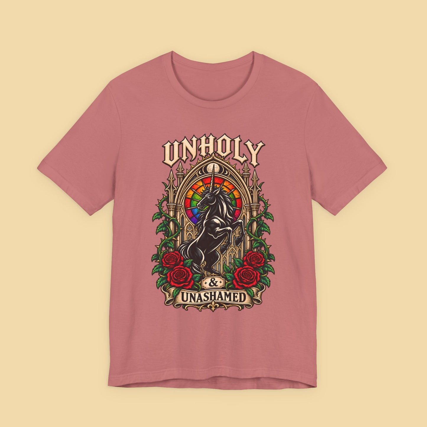 Unholy & Unashamed Gothic Unicorn Pride Shirt