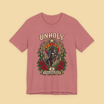 Unholy & Unashamed Gothic Unicorn Pride Shirt