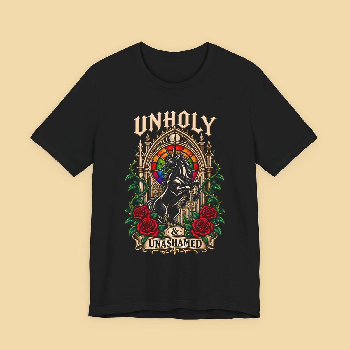 Unholy & Unashamed Gothic Unicorn Pride Shirt