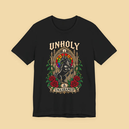 Unholy & Unashamed Gothic Unicorn Pride Shirt