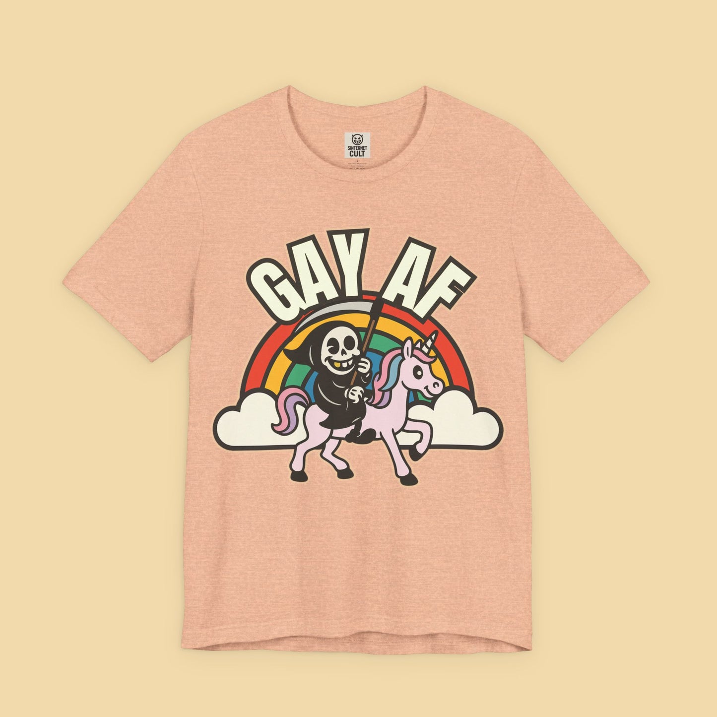 Gay AF Grim Reaper Unicorn Rainbow Shirt