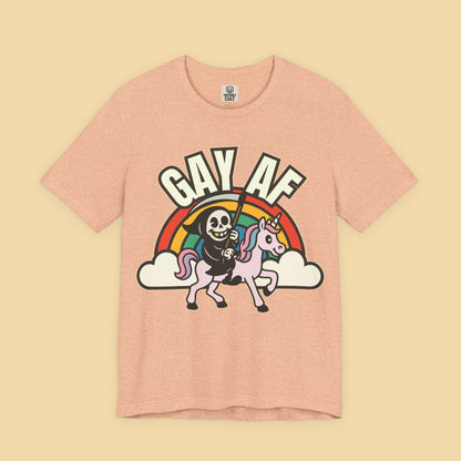 Gay AF Grim Reaper Unicorn Rainbow Shirt