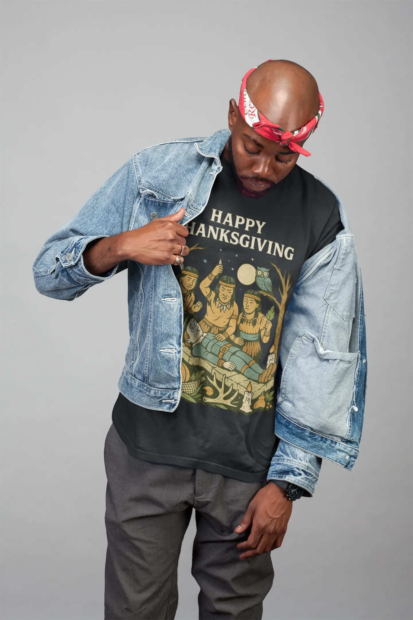 Dark Happy Thanksgiving Sacrificial Pilgrim Shirt