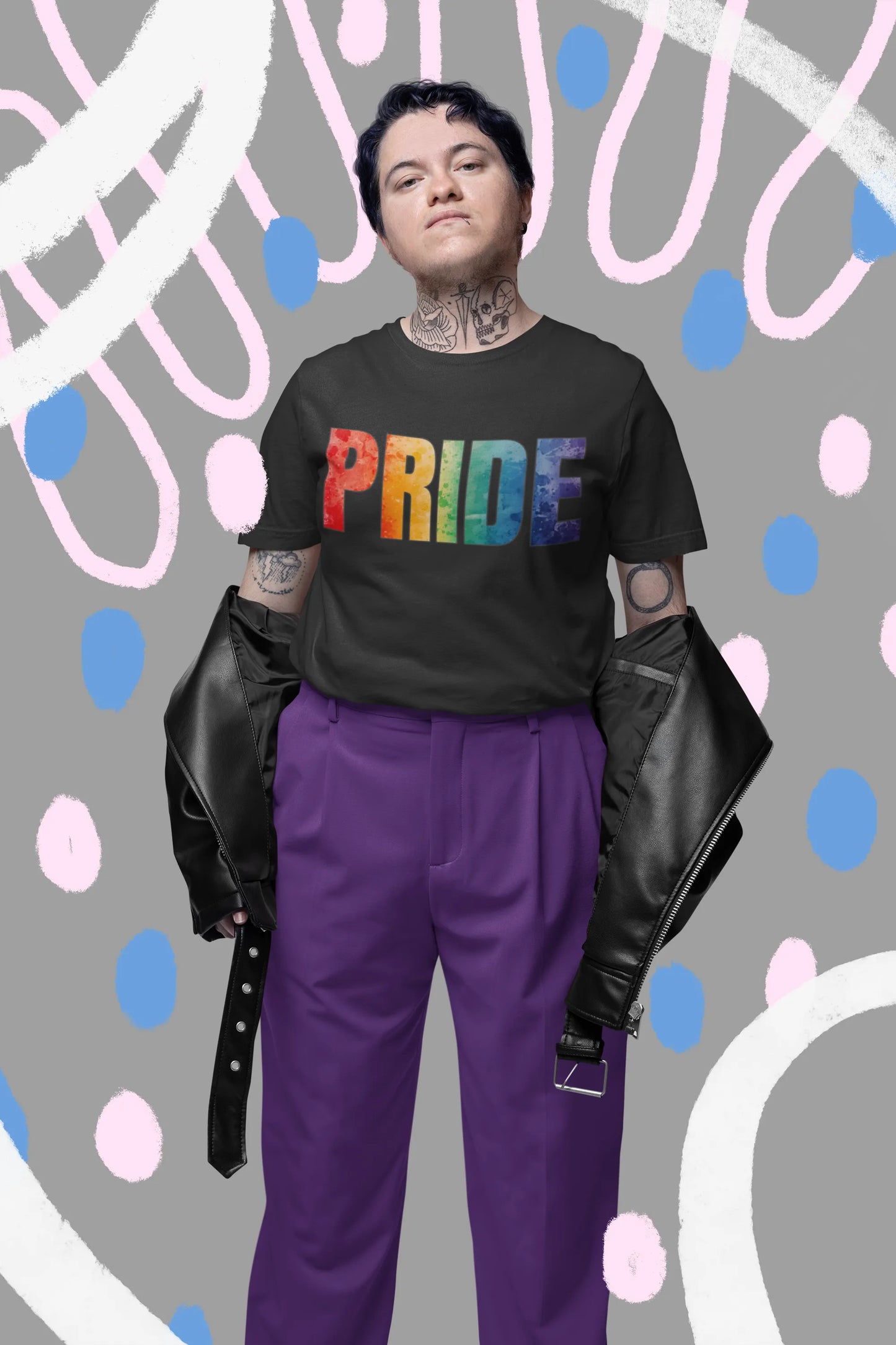 PRIDE Rainbow LGBTQ+ Block Letter Shirt