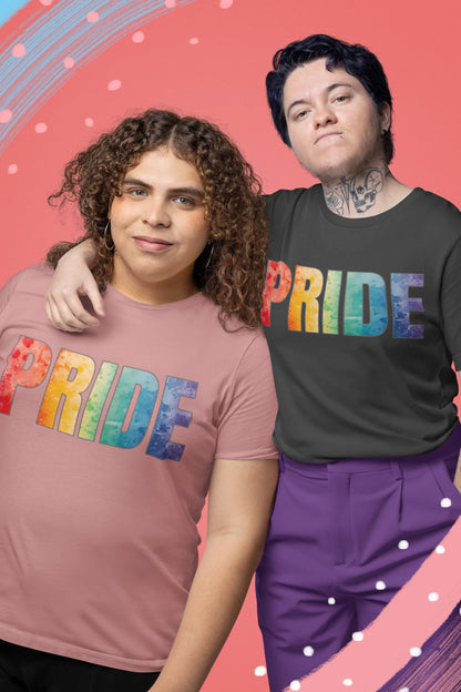 PRIDE Rainbow LGBTQ+ Block Letter Shirt