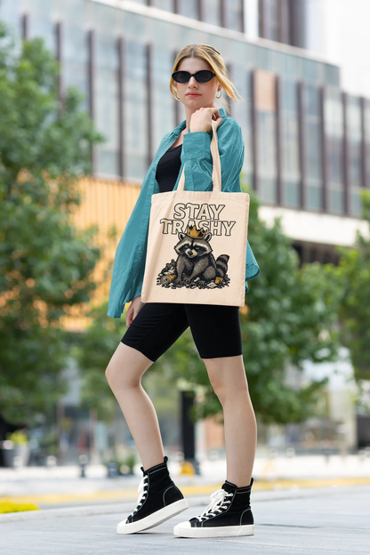 Raccoon King on a Throne of Trash Double Sided Tote Bag
