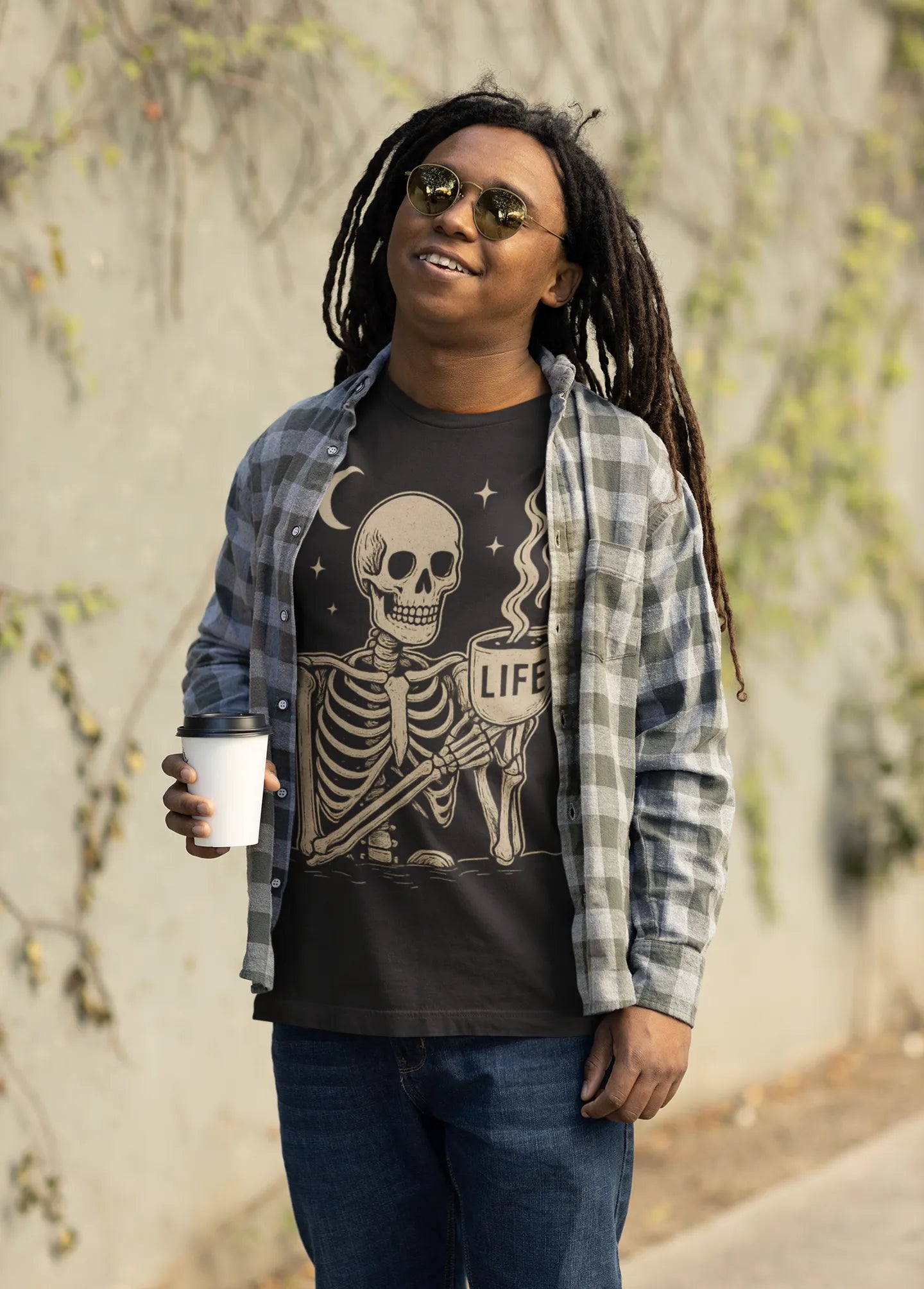 Coffee is Life Skeleton Shirt